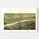 Vintage Map of Saginaw, Michigan 1867