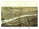 Vintage Map of Saginaw, Michigan 1867