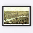 Vintage Map of Saginaw, Michigan 1867