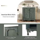 Vintage Bathroom Vanity With Ceramic Sink, Adjustable Shelves by HouseOfZazla