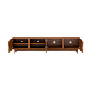 TV Stand With Legs, Media Console, 4 Cabinets For Living Room - Natural Wood by HouseOfZazla