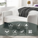 52" Bench for Bedroom End of Bed Modern Contemporary Design Ottoman Couch Long Bench Window Sitting Fireplace Bench, Teddy White (Ivory)