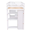 Loft Bed With Storage Drawers And Stairs With Shelves by Unique Piece Furniture