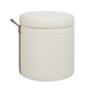 Brandy - Round Upholstered Storage Ottoman With Accent