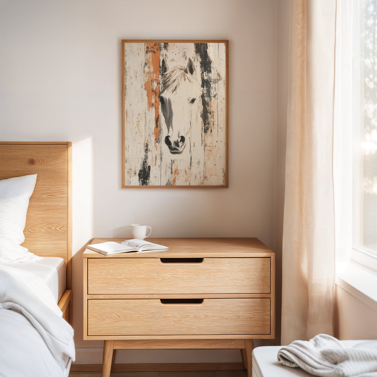 White Horse Against Rustic Planks, photo 10 of 19