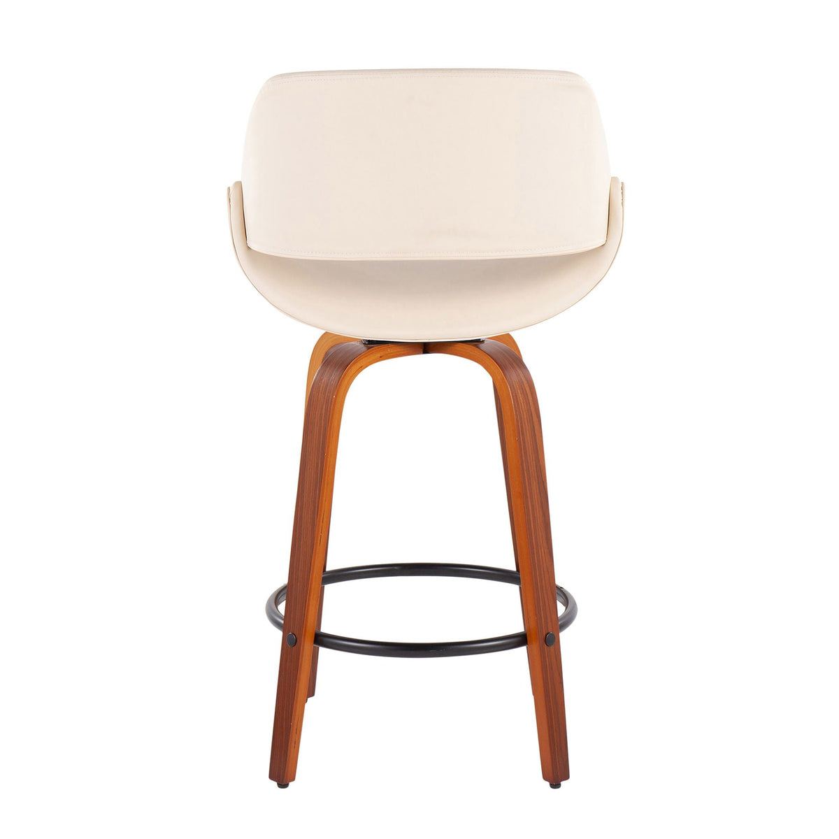 Fabrico - Mid Century Modern Fixed Height Counter Stool And Round Footrest (Set of 2), photo 4 of 15
