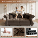 Oversized Chesterfield Pull Out Sofa Bed, Roll Arm Couch With Flower Tufting For Living Room