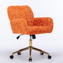 Office Chair, Artificial Rabbit Hair Home Office Chair With Metal Base, Adjustable Desk Chair Swivel Office Chair, Vanity Chair by Unique Piece Furniture