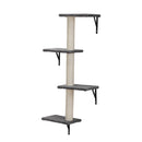 5 Pcs Multi-Level Wall-Mounted Indoor Cat Tree Furniture with Scratching Board, Condo, Perches, Bridge for Indoor Cats, Gray