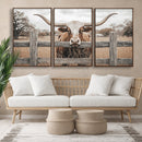 Farmhouse Texas Longhorn Bull Canvas Wall Art, Western Ranch Cattle Photo Print by MyGreatCanvas | Canvas Wall Art Prints | Photo Prints & Wall Decor