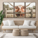 Large Farmhouse Texas Longhorn Bull Canvas Wall Art, Western Ranch Cattle Photography Print, Rustic Barn Cowboy Decor Artwork by MyGreatCanvas | Canvas Wall Art Prints | Photo Prints & Wall Decor