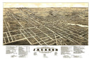 Vintage Map of Jackson, Michigan 1881