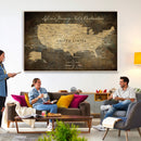 Personalized USA Push Pin Travel Map Canvas for Adventure Wall Decor by MyGreatCanvas | Canvas Wall Art Prints | Photo Prints & Wall Decor
