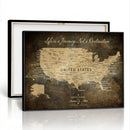 Personalized USA Push Pin Travel Map Canvas for Adventure Wall Decor