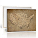 Personalized USA Push Pin Travel Map Canvas for Adventure Wall Decor