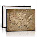 Personalized USA Push Pin Travel Map Canvas for Adventure Wall Decor