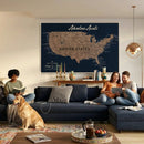 Blue Custom USA Push Pin Travel Map Canvas for Trip Tracker by MyGreatCanvas | Canvas Wall Art Prints | Photo Prints & Wall Decor