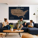 Blue Custom USA Push Pin Travel Map Canvas for Trip Tracker by MyGreatCanvas | Canvas Wall Art Prints | Photo Prints & Wall Decor