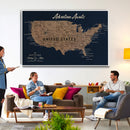 Blue Custom USA Push Pin Travel Map Canvas for Trip Tracker by MyGreatCanvas | Canvas Wall Art Prints | Photo Prints & Wall Decor