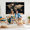 Personalized World Map Push Pin Travel Tracking Canvas for Travel Tracking