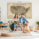 Personalized USA Push Pin Travel Map Canvas for Adventure Wall Decor