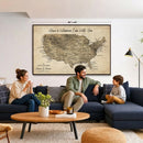 Personalized USA Push Pin Travel Map Canvas for Adventure Wall Decor
