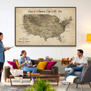 Personalized USA Push Pin Travel Map Canvas for Adventure Wall Decor by MyGreatCanvas | Canvas Wall Art Prints | Photo Prints & Wall Decor