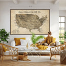 Personalized USA Push Pin Travel Map Canvas for Adventure Wall Decor