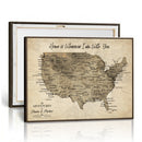 Personalized USA Push Pin Travel Map Canvas for Adventure Wall Decor