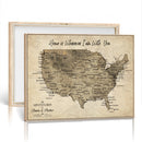 Personalized USA Push Pin Travel Map Canvas for Adventure Wall Decor