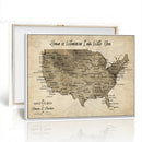 Personalized USA Push Pin Travel Map Canvas for Adventure Wall Decor