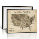 Personalized USA Push Pin Travel Map Canvas for Adventure Wall Decor