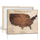 Personalized USA Push Pin Travel Map Canvas for Adventure Wall Decor