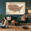 Custom Push Pin US Map Canvas | Personalized Travel Tracker | USA Cities Map Anniversary Gift for Couples | Adventure America Map Wall Art with Pins by MyGreatCanvas | Canvas Wall Art Prints | Photo Prints & Wall Decor