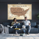 Custom Push Pin US Map Canvas | Personalized Travel Tracker | USA Cities Map Anniversary Gift for Couples | Adventure America Map Wall Art with Pins by MyGreatCanvas | Canvas Wall Art Prints | Photo Prints & Wall Decor