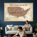 Custom Push Pin US Map Canvas | Personalized Travel Tracker | USA Cities Map Anniversary Gift for Couples | Adventure America Map Wall Art with Pins by MyGreatCanvas | Canvas Wall Art Prints | Photo Prints & Wall Decor
