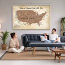 Custom Push Pin US Map Canvas | Personalized Travel Tracker | USA Cities Map Anniversary Gift for Couples | Adventure America Map Wall Art with Pins by MyGreatCanvas | Canvas Wall Art Prints | Photo Prints & Wall Decor