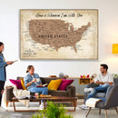 Custom Push Pin US Map Canvas | Personalized Travel Tracker | USA Cities Map Anniversary Gift for Couples | Adventure America Map Wall Art with Pins by MyGreatCanvas | Canvas Wall Art Prints | Photo Prints & Wall Decor