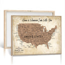 Custom Push Pin US Map Canvas | Personalized Travel Tracker | USA Cities Map Anniversary Gift for Couples | Adventure America Map Wall Art with Pins