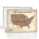 Custom Push Pin US Map Canvas | Personalized Travel Tracker | USA Cities Map Anniversary Gift for Couples | Adventure America Map Wall Art with Pins