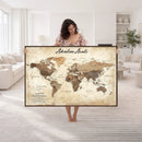 Custom Push Pin World Map Canvas | Personalized Travel Tracker | Wedding Anniversary Gift for Couples | Adventure Map Wall Art with Pins by MyGreatCanvas | Canvas Wall Art Prints | Photo Prints & Wall Decor
