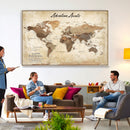 Custom Push Pin World Map Canvas | Personalized Travel Tracker | Wedding Anniversary Gift for Couples | Adventure Map Wall Art with Pins by MyGreatCanvas | Canvas Wall Art Prints | Photo Prints & Wall Decor
