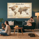 Custom Push Pin World Map Canvas | Personalized Travel Tracker | Wedding Anniversary Gift for Couples | Adventure Map Wall Art with Pins by MyGreatCanvas | Canvas Wall Art Prints | Photo Prints & Wall Decor