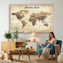 Custom Push Pin World Map Canvas | Personalized Travel Tracker | Wedding Anniversary Gift for Couples | Adventure Map Wall Art with Pins by MyGreatCanvas | Canvas Wall Art Prints | Photo Prints & Wall Decor