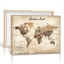 Custom Push Pin World Map Canvas | Personalized Travel Tracker | Wedding Anniversary Gift for Couples | Adventure Map Wall Art with Pins