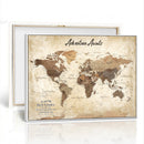 Custom Push Pin World Map Canvas | Personalized Travel Tracker | Wedding Anniversary Gift for Couples | Adventure Map Wall Art with Pins