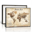 Custom Push Pin World Map Canvas | Personalized Travel Tracker | Wedding Anniversary Gift for Couples | Adventure Map Wall Art with Pins