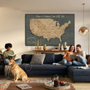 Custom Push Pin US Map Canvas | Personalized Travel Tracker | USA Cities Map Anniversary Gift for Couples | Adventure America Map Wall Art with Pins by MyGreatCanvas | Canvas Wall Art Prints | Photo Prints & Wall Decor