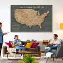 Custom Push Pin US Map Canvas | Personalized Travel Tracker | USA Cities Map Anniversary Gift for Couples | Adventure America Map Wall Art with Pins by MyGreatCanvas | Canvas Wall Art Prints | Photo Prints & Wall Decor
