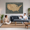Custom Push Pin US Map Canvas | Personalized Travel Tracker | USA Cities Map Anniversary Gift for Couples | Adventure America Map Wall Art with Pins by MyGreatCanvas | Canvas Wall Art Prints | Photo Prints & Wall Decor